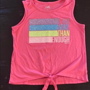 Justice Pink Graphic Tank Top for Kids